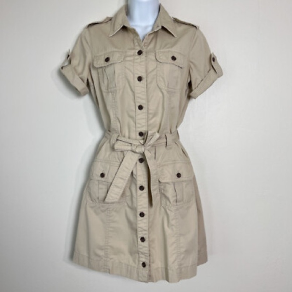 VTG Banana Republic Safari & Travel Co. Belted Utility Shirt Dress - Size 2